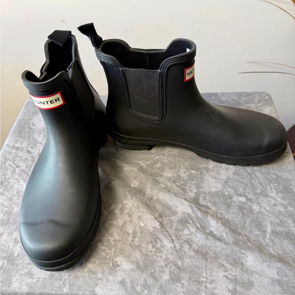 Hunter Classic  Chelsea Black Ankle Boots Size 10 - Picture 5 of 16